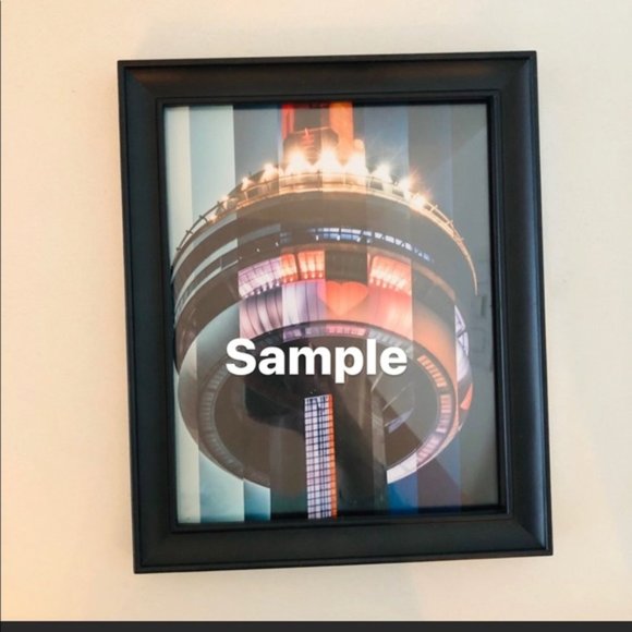 New stylized CN Tower Toronto orange geometric wall art - Picture 2 of 2